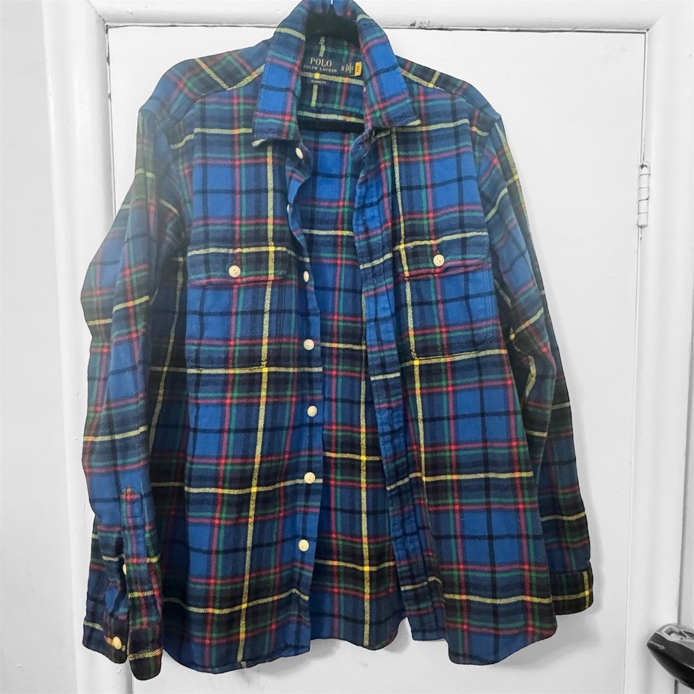 Polo Ralph Lauren Mens XL Classic Fit Plaid Flannel Button Down Shirt Cotton